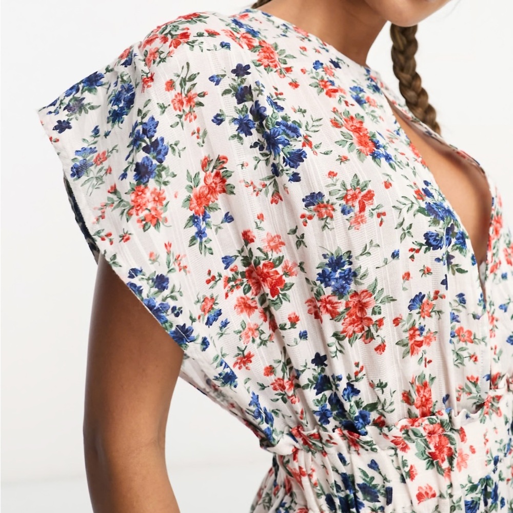 ASOS Design Ra-ra Playsuit in Floral - Picture 4 of 7